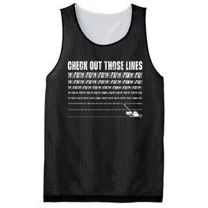 Check Out Those Lines Lawn Mower Lawnmower Funny Mesh Reversible Basketball Jersey Tank