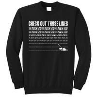 Check Out Those Lines Lawn Mower Lawnmower Funny Tall Sweatshirt