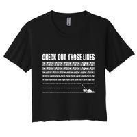 Check Out Those Lines Lawn Mower Lawnmower Funny Women's Crop Top Tee