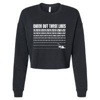 Check Out Those Lines Lawn Mower Lawnmower Funny Cropped Pullover Crew