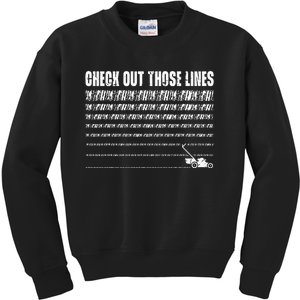 Check Out Those Lines Lawn Mower Lawnmower Funny Kids Sweatshirt