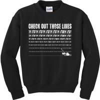 Check Out Those Lines Lawn Mower Lawnmower Funny Kids Sweatshirt