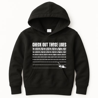 Check Out Those Lines Lawn Mower Lawnmower Funny Kids Hoodie