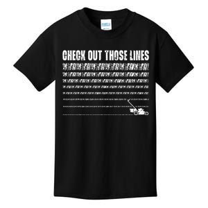 Check Out Those Lines Lawn Mower Lawnmower Funny Kids T-Shirt