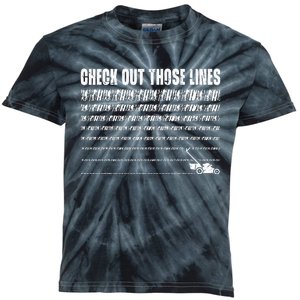 Check Out Those Lines Lawn Mower Lawnmower Funny Kids Tie-Dye T-Shirt