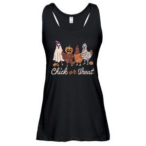 Chick Or Treat Halloween Witch Spooky Chicken Ladies Essential Flowy Tank