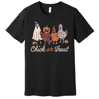 Chick Or Treat Halloween Witch Spooky Chicken Premium T-Shirt