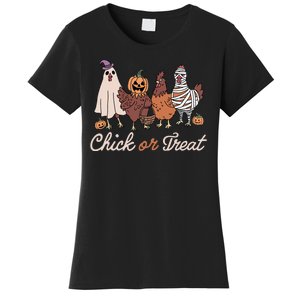 Chick Or Treat Halloween Witch Spooky Chicken Women's T-Shirt