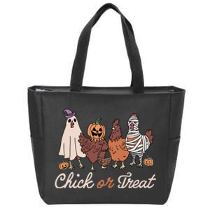 Chick Or Treat Halloween Witch Spooky Chicken Zip Tote Bag