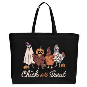 Chick Or Treat Halloween Witch Spooky Chicken Cotton Canvas Jumbo Tote