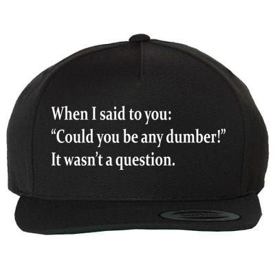 Could You Be Any Dumber Wool Snapback Cap