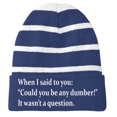 Could You Be Any Dumber Striped Beanie with Solid Band