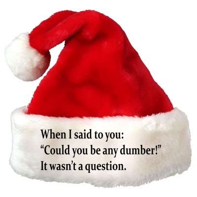 Could You Be Any Dumber Premium Christmas Santa Hat