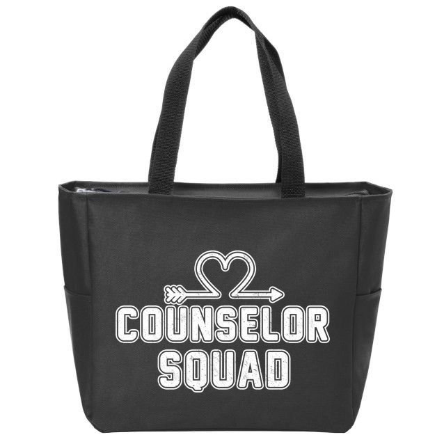 Counselor Squad Heart Zip Tote Bag