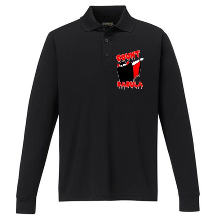 Count Dabula Bloody Vampire Halloween Performance Long Sleeve Polo