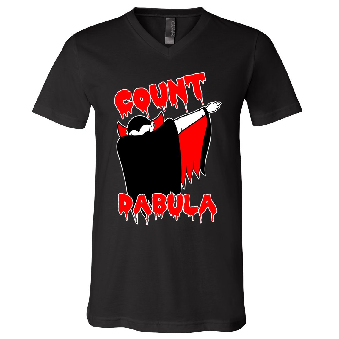 Count Dabula Bloody Vampire Halloween V-Neck T-Shirt