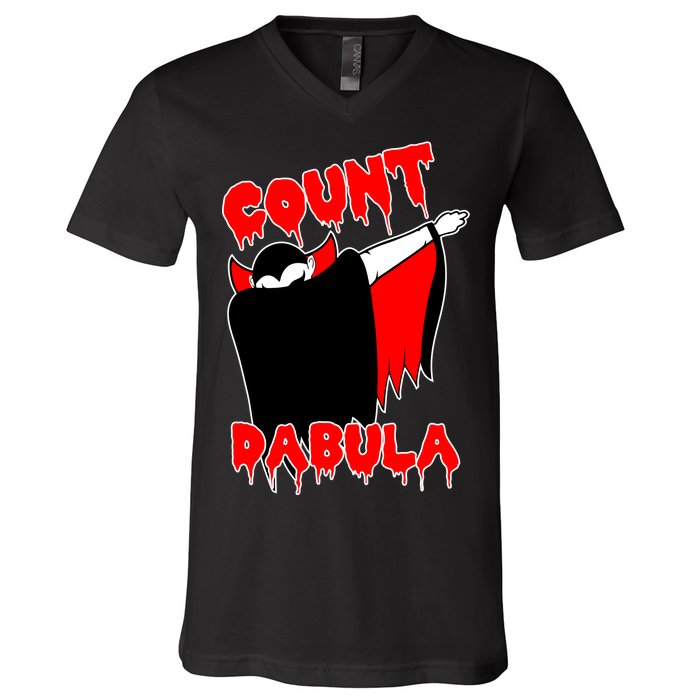 Count Dabula Bloody Vampire Halloween V-Neck T-Shirt