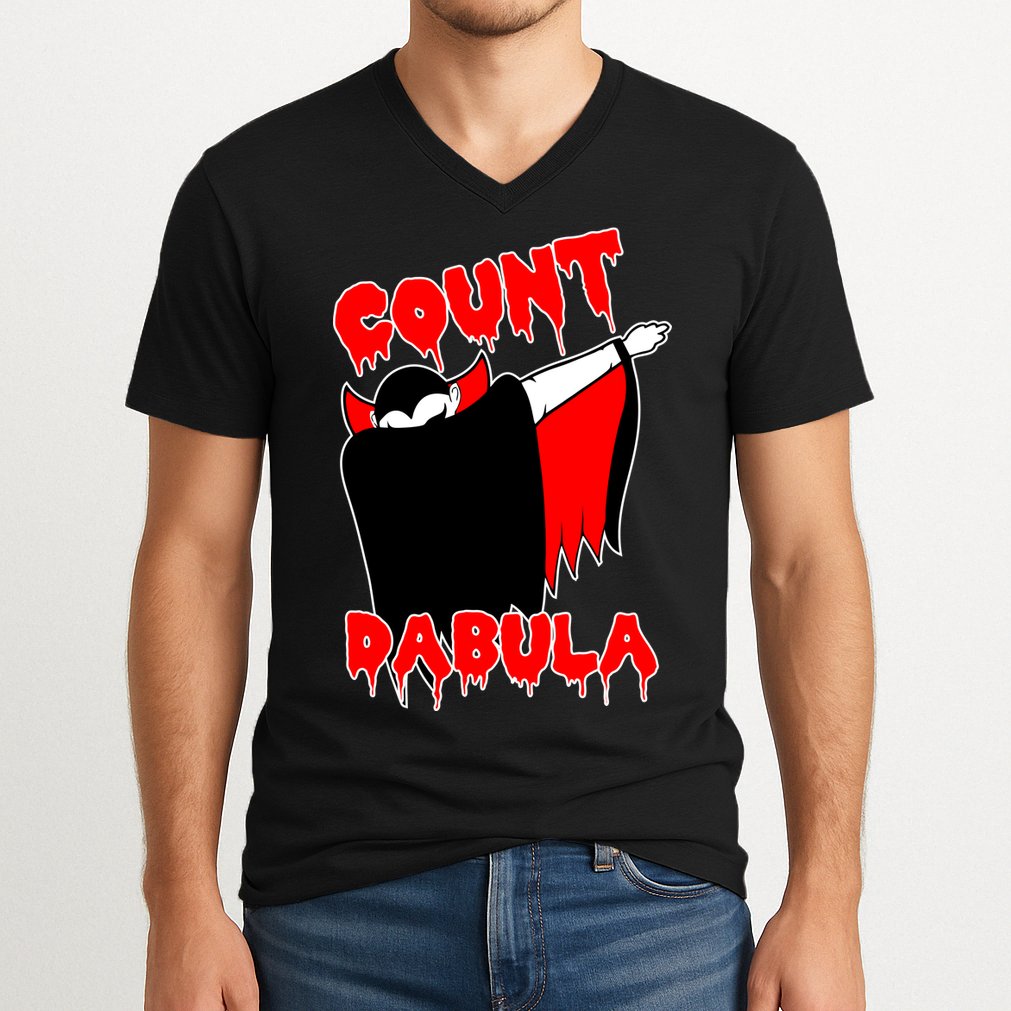 Count Dabula Bloody Vampire Halloween V-Neck T-Shirt