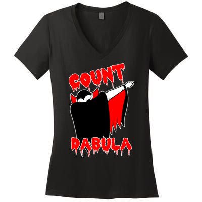 Count Dabula Bloody Vampire Halloween Women's V-Neck T-Shirt