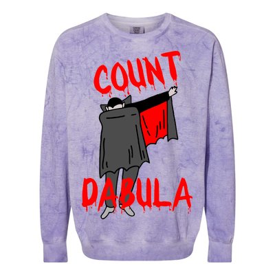 Count Dabula Dabbing Vampire Halloween Colorblast Crewneck Sweatshirt