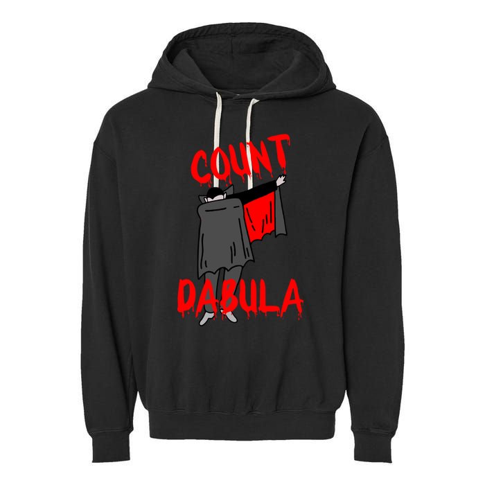 Count Dabula Dabbing Vampire Halloween Garment-Dyed Fleece Hoodie