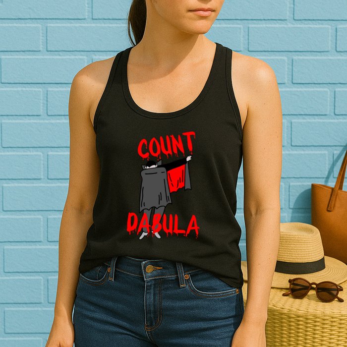 Count Dabula Dabbing Vampire Halloween Womens Tank Top