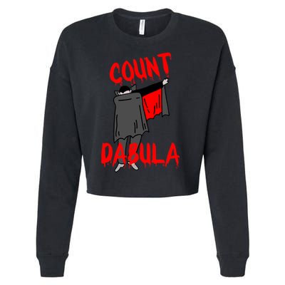 Count Dabula Dabbing Vampire Halloween Cropped Pullover Crew