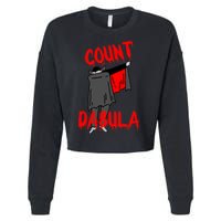 Count Dabula Dabbing Vampire Halloween Cropped Pullover Crew