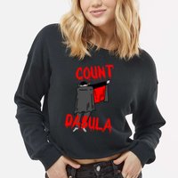 Count Dabula Dabbing Vampire Halloween Cropped Pullover Crew