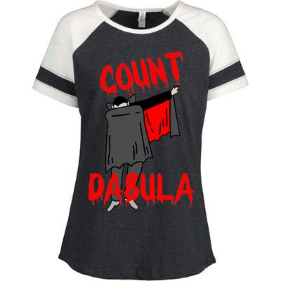 Count Dabula Dabbing Vampire Halloween Enza Ladies Jersey Colorblock Tee