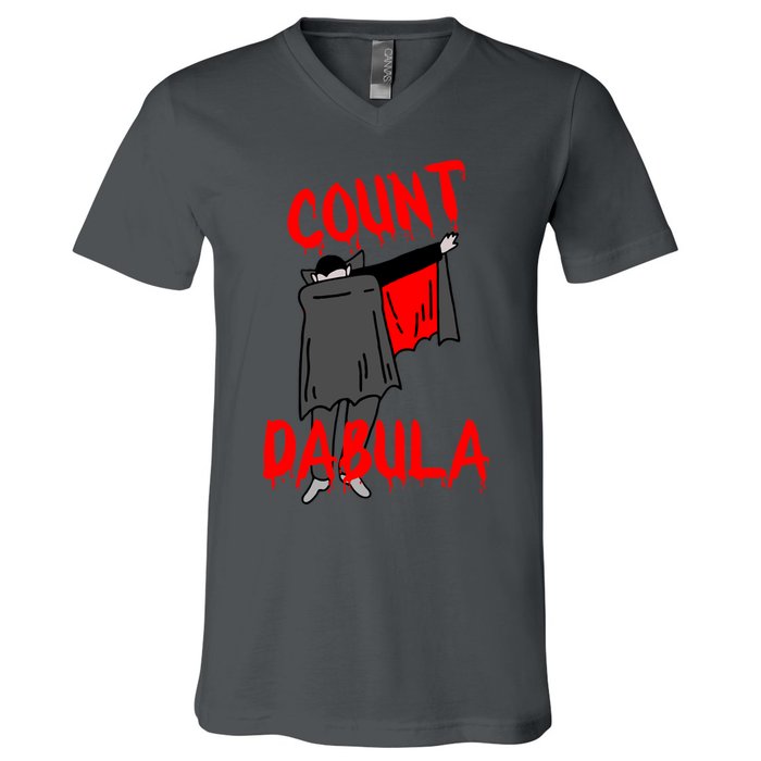 Count Dabula Dabbing Vampire Halloween V-Neck T-Shirt