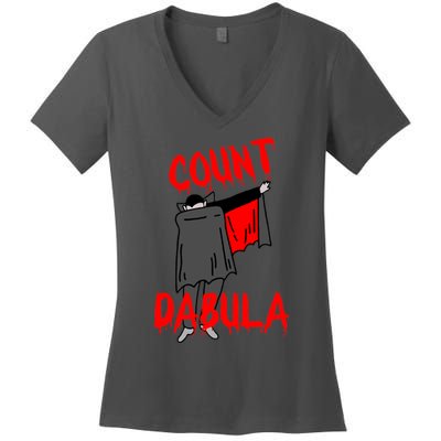 Count Dabula Dabbing Vampire Halloween Women's V-Neck T-Shirt