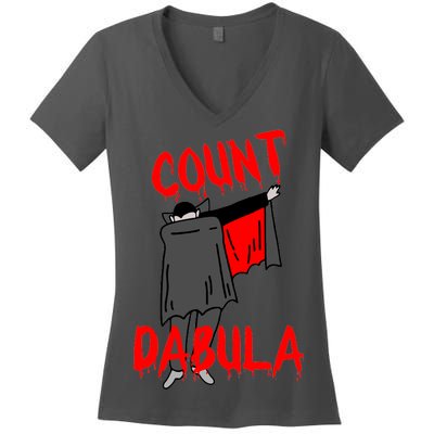 Count Dabula Dabbing Vampire Halloween Women's V-Neck T-Shirt