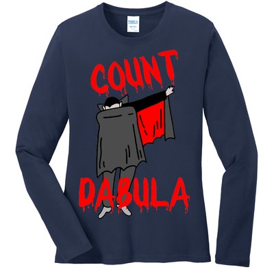 Count Dabula Dabbing Vampire Halloween Ladies Long Sleeve Shirt