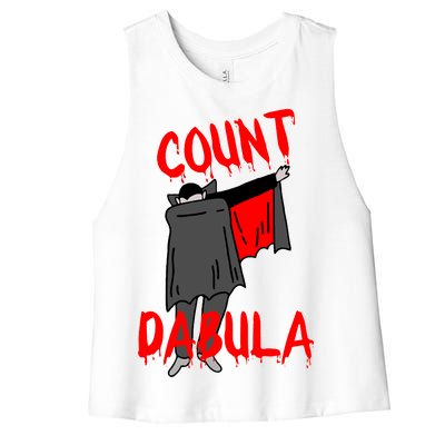 Count Dabula Dabbing Vampire Halloween Women's Racerback Cropped Tank