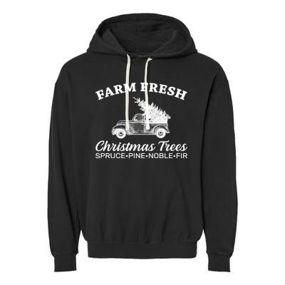 Country Farm Fresh Christmas Trees Garment-Dyed Fleece Hoodie