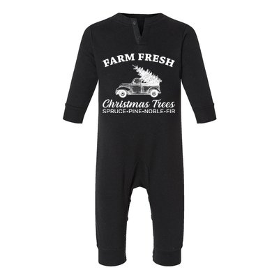 Country Farm Fresh Christmas Trees Infant Fleece One Piece