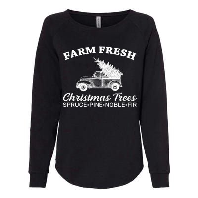 Country Farm Fresh Christmas Trees Womens California Wash Sweatshirt