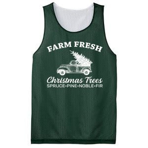 Country Farm Fresh Christmas Trees Mesh Reversible Basketball Jersey Tank