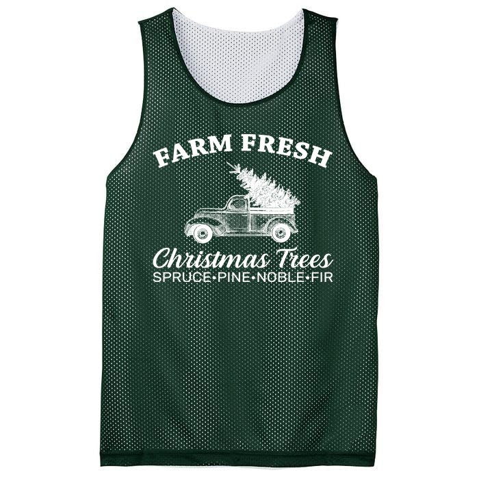 Country Farm Fresh Christmas Trees Mesh Reversible Basketball Jersey Tank