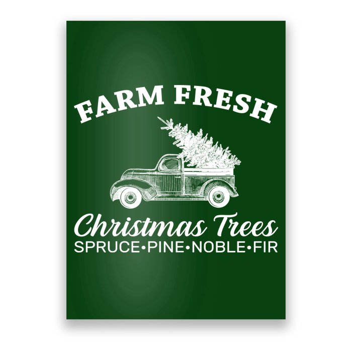 Country Farm Fresh Christmas Trees Poster