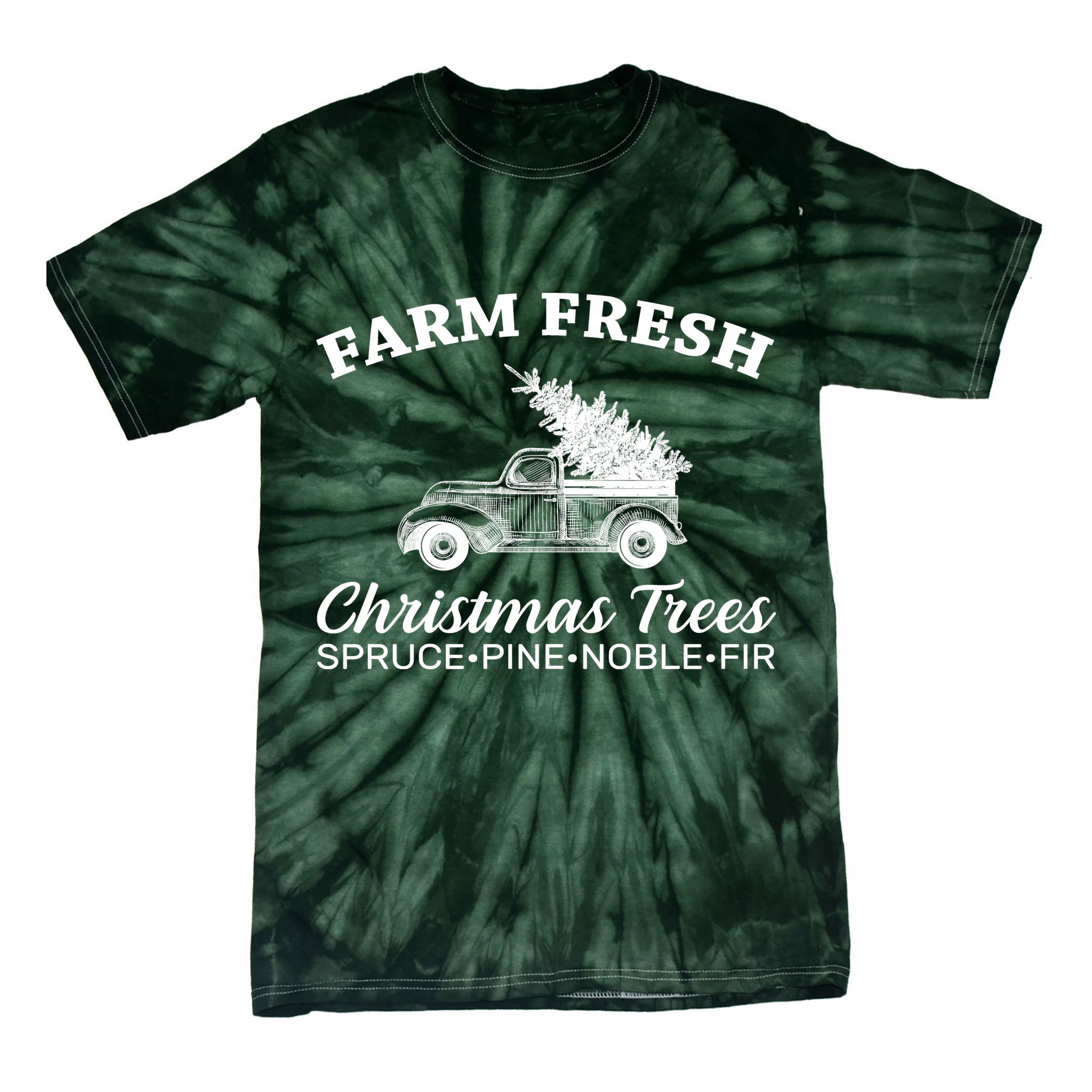 Country Farm Fresh Christmas Trees Tie-Dye T-Shirt