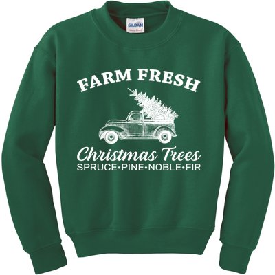 Country Farm Fresh Christmas Trees Kids Sweatshirt