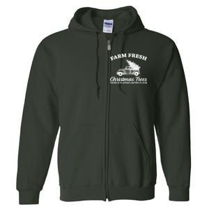 Country Farm Fresh Christmas Trees Full Zip Hoodie