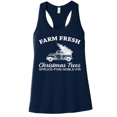 Country Farm Fresh Christmas Trees Women's Racerback Tank