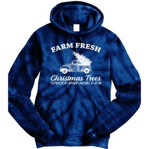 Country Farm Fresh Christmas Trees Tie Dye Hoodie