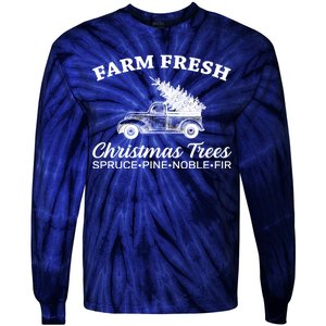 Country Farm Fresh Christmas Trees Tie-Dye Long Sleeve Shirt