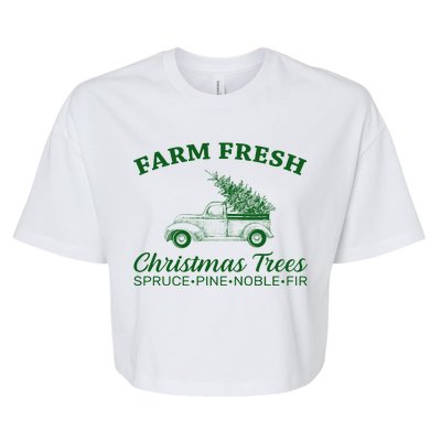 Country Farm Fresh Christmas Trees Bella+Canvas Jersey Crop Tee