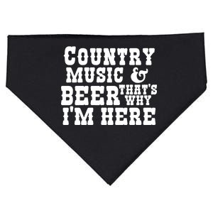 Country Music And Beer That's Why Im Here USA-Made Doggie Bandana