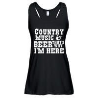 Country Music And Beer That's Why Im Here Ladies Essential Flowy Tank